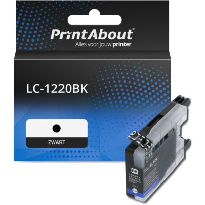 PrintAbout Huismerk vervangt Brother LC-1220BK Inktcartridge Zwart