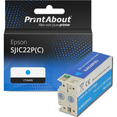 Huismerk Epson SJIC22P(C) Inktcartridge Cyaan