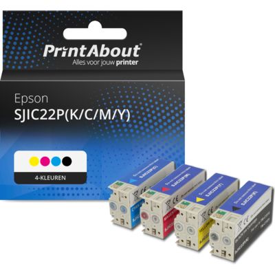 Huismerk Epson SJIC22P(K/C/M/Y) Inktcartridge 4-kleuren Multipack