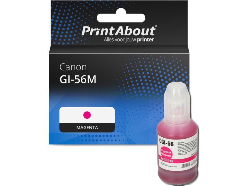 PrintAbout huismerk Inktcartridge GI-56M Magenta Geschikt voor Canon