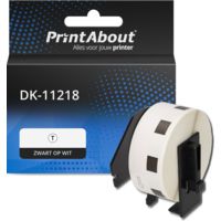 PrintAbout Huismerk vervangt Brother DK-11218 Etiket Zwart op wit (24 mm)