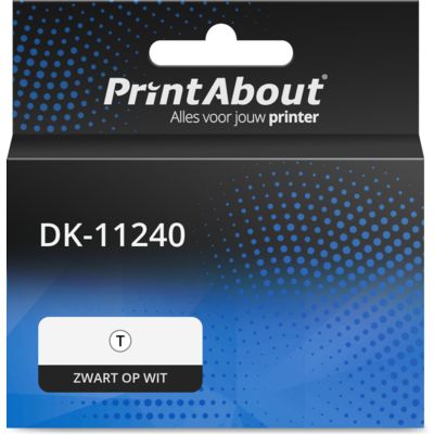 PrintAbout Huismerk vervangt Brother DK-11240 Etiket Zwart op wit (51mm x 102 mm)