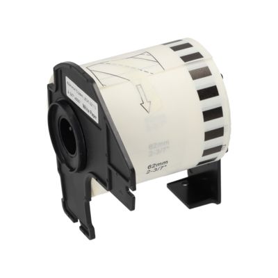 PrintAbout Huismerk vervangt Brother DK-22113 Etiket Zwart op transparant (62 mm)