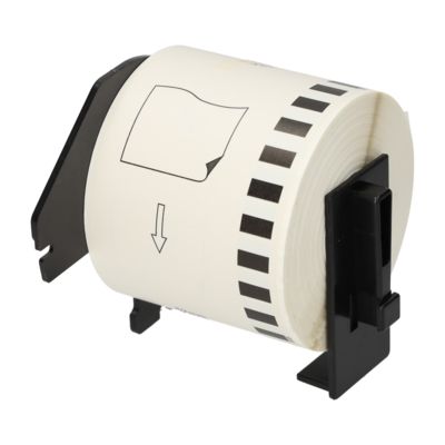 PrintAbout Huismerk vervangt Brother DK-44605 Etiket Zwart op geel (62 mm)