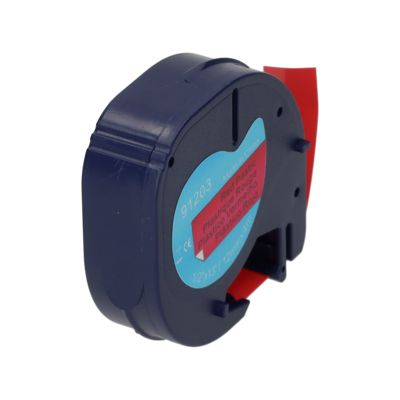 Huismerk Dymo 91203 Tape Zwart op rood (12 mm)