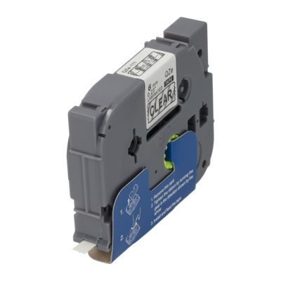 PrintAbout Huismerk vervangt Brother TZe-111 Tape Zwart op transparant (6 mm)