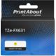 PrintAbout Huismerk vervangt Brother TZe-FX631 Tape Zwart op geel (12 mm)