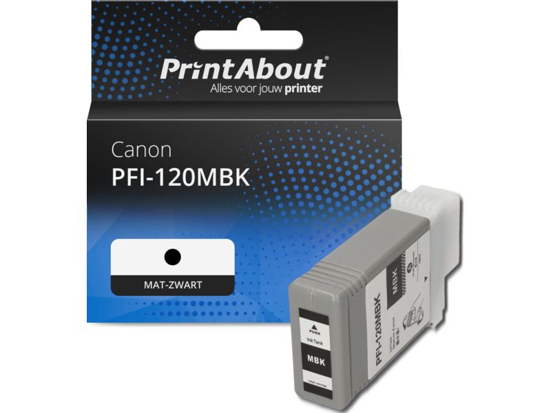PrintAbout huismerk Inktcartridge PFI-120MBK Mat-zwart Geschikt voor Canon