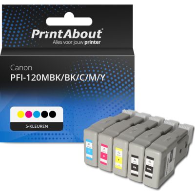Huismerk Canon PFI-120MBK/BK/C/M/Y Inktcartridge 5-kleuren Multipack