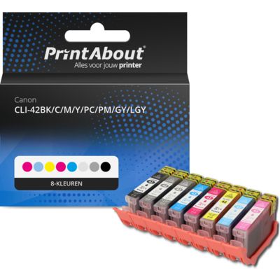 Huismerk Canon CLI-42BK/C/M/Y/PC/PM/GY/LGY Inktcartridge 8-kleuren Multipack