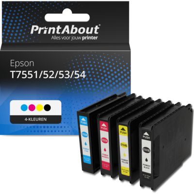 Huismerk Epson T7551/52/53/54 Inktcartridge 4-kleuren Multipack