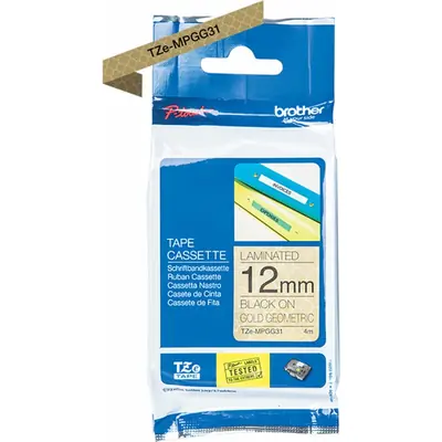 Brother TZe-MPGG31 Tape Zwart op goud