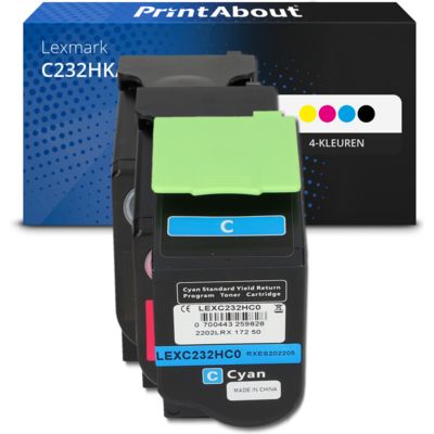 Huismerk Lexmark C232HK/C/M/Y0 Toner 4-kleuren Multipack Hoge capaciteit