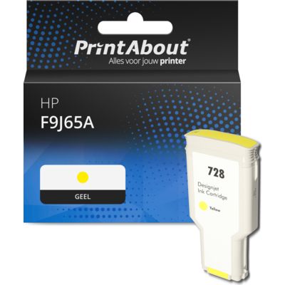 Huismerk HP F9J65A (728) Inktcartridge Geel Extra hoge capaciteit