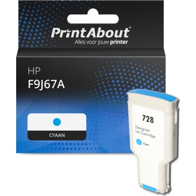 Huismerk HP F9J67A (728) Inktcartridge Cyaan Extra hoge capaciteit