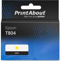 Huismerk Epson T804 (C13T804400) Inktcartridge Geel
