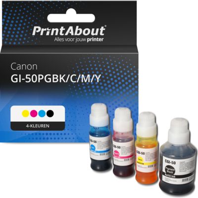 Huismerk Canon GI-50PGBK/C/M/Y Inktcartridge 4-kleuren Multipack Hoge capaciteit