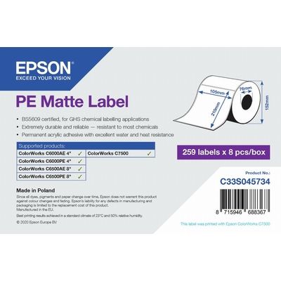 Epson C33S045734 Etiket Wit