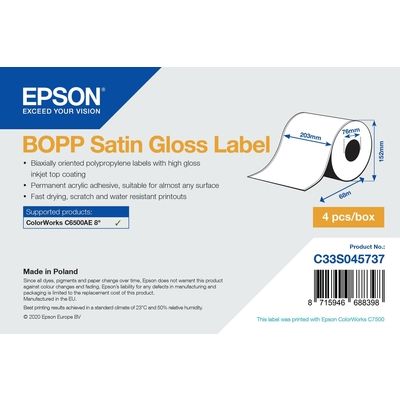 Epson C33S045737 Etiket Wit