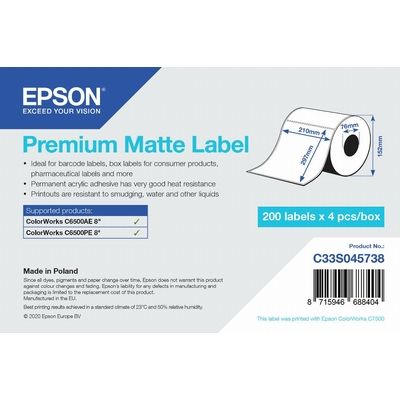 Epson C33S045738 Etiket Wit