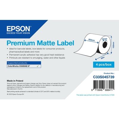 Epson C33S045739 Etiket Wit