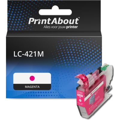 PrintAbout Huismerk vervangt Brother LC-421M Inktcartridge Magenta