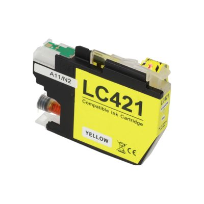 PrintAbout Huismerk vervangt Brother LC-421Y Inktcartridge Geel