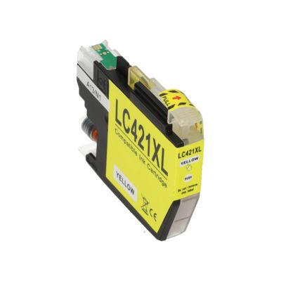 PrintAbout Huismerk vervangt Brother LC-421XLY Inktcartridge Geel Hoge capaciteit