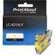 PrintAbout Huismerk vervangt Brother LC-421XLY Inktcartridge Geel Hoge capaciteit