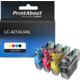 PrintAbout Huismerk vervangt Brother LC-421XLVAL Inktcartridge 4-kleuren Multipack Hoge capaciteit