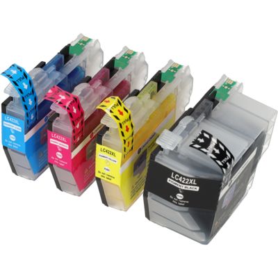 PrintAbout Huismerk vervangt Brother LC-422XLVAL Inktcartridge 4-kleuren Multipack Hoge capaciteit