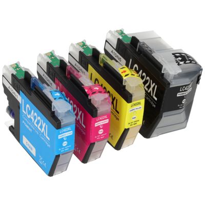 PrintAbout Huismerk vervangt Brother LC-422XLVAL Inktcartridge 4-kleuren Multipack Hoge capaciteit