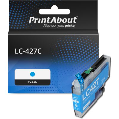 PrintAbout Huismerk vervangt Brother LC-427C Inktcartridge Cyaan