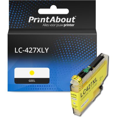 PrintAbout Huismerk vervangt Brother LC-427XLY Inktcartridge Geel Hoge capaciteit
