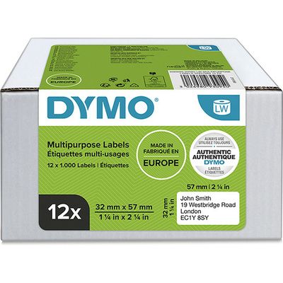 Dymo 2093095 (12 stuks) Etiket Zwart op wit