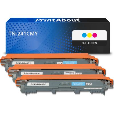 PrintAbout Huismerk vervangt Brother TN-241CMY Toner 3-kleuren Multipack