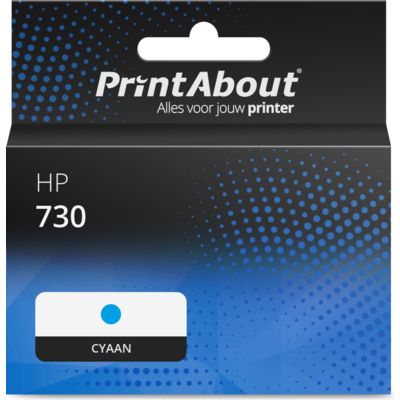 Huismerk HP 730 (P2V68A) Inktcartridge Cyaan Hoge capaciteit