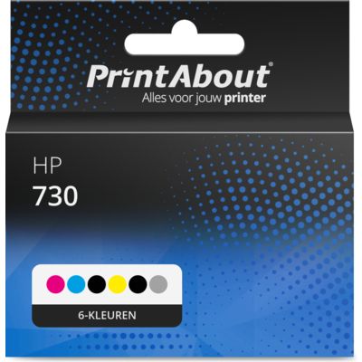 Huismerk HP 730 (P2V67/68/69/70/71/72/73A) Inktcartridge 6-kleuren Multipack Hoge capaciteit
