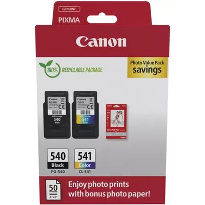 Canon PG-540 + CL 541 photo value pack Inktcartridge Zwart + 3 kleuren Multipack