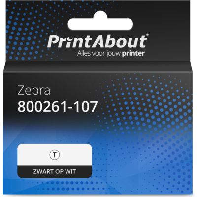 Huismerk Zebra 800261-107 Etiket Zwart op wit (38 mm x 25 mm) 12 rollen