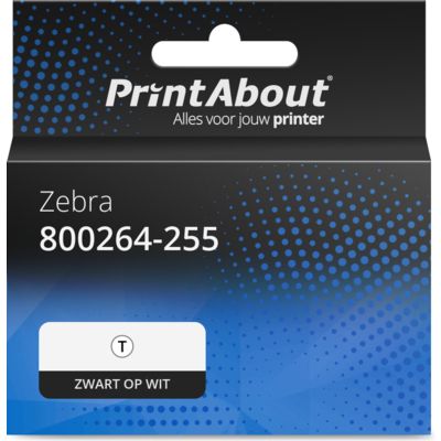 Huismerk Zebra 800264-255 Etiket Zwart op wit (102 mm x 64 mm) 12 rollen