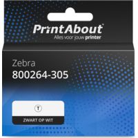Huismerk Zebra 800264-305 Etiket Zwart op wit (102 mm x 76 mm) 12 rollen