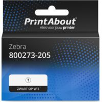 Huismerk Zebra 800273-205 Etiket Zwart op wit (76 mm x 51 mm) 12 rollen