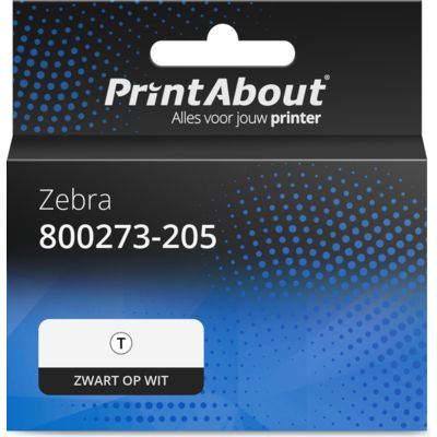 Huismerk Zebra 800273-205 Etiket Zwart op wit (76 mm x 51 mm) 12 rollen
