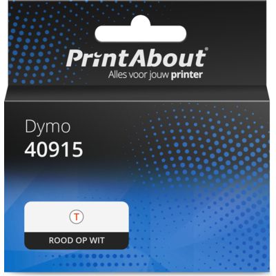 Huismerk Dymo 40915 (S0720700) Tape Rood op wit (9 mm)