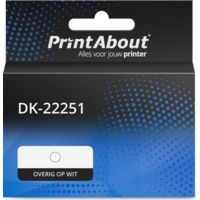 PrintAbout Huismerk vervangt Brother DK-22251 Zwart en Rood op wit (62 mm)