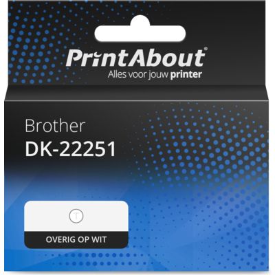 PrintAbout Huismerk vervangt Brother DK-22251 Zwart en Rood op wit (62 mm)