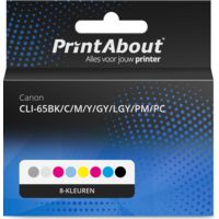 Huismerk Canon CLI-65BK/C/M/Y/GY/LGY/PM/PC Inktcartridge 8-kleuren Multipack