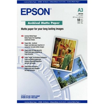 Epson S041344 Archival Matte Paper A3 (50 vel) Fotopapier