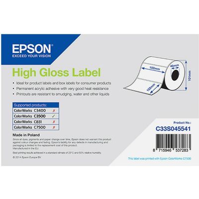 Epson C33S045541 High Gloss (102 x 152 mm) Etiket Wit